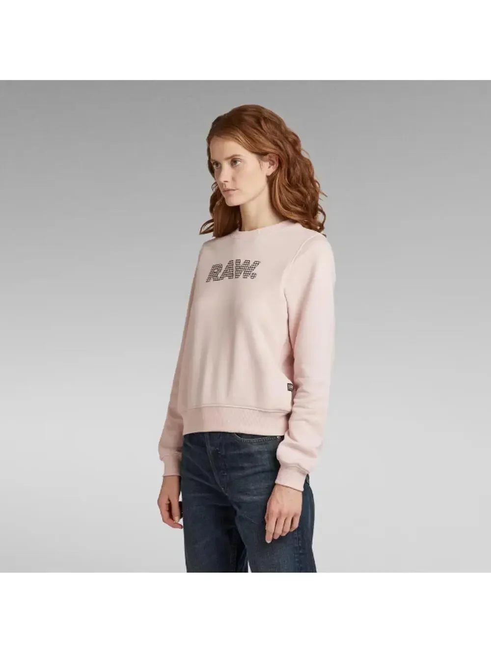 NWT G-Star RAW Anglaise Graphic Crewneck Sweatshirt Womens Pink Small $110 MSRP - Picture 2 of 8